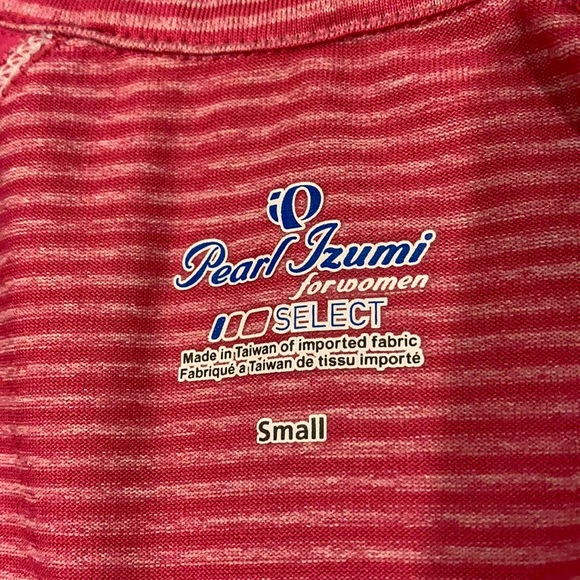 PEARL IZUMI SELECT full zip front Pink & White stripe and flower jersey Sz Small - Picture 14 of 16